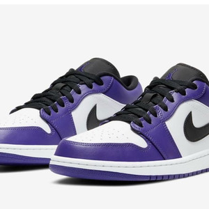 조던 1 로우 코트 퍼플 화이트 553558-500 (265)남성용 새제품 이미지