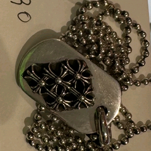 실버 체인 목걸이 크롬하츠 세메터리 도그택 대거 플로랄 정품 실버 이미지