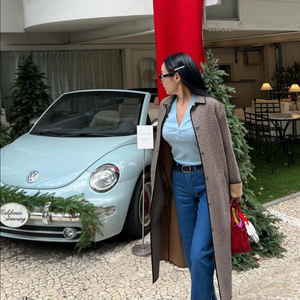 (새상품) 매니모어몽 에센셜 브이 니트탑 (블루) 이미지