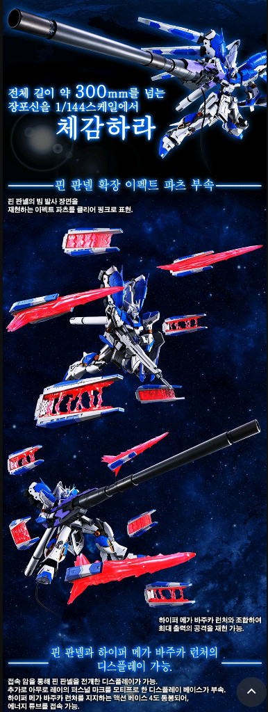 반다이 건담 RG 하이뉴건담+RG 하이퍼 메가바주카,핀판넬디스플레이세트 팝니다 이미지