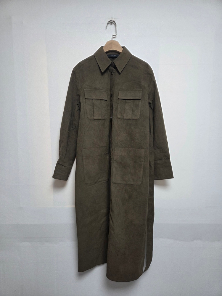 델라라나 스웨이드 코트형 롱원피스 브라운(S) 이미지