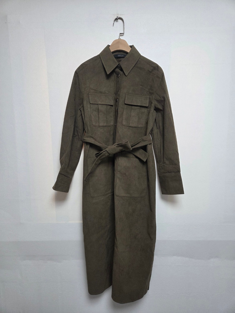 델라라나 스웨이드 코트형 롱원피스 브라운(S) 이미지