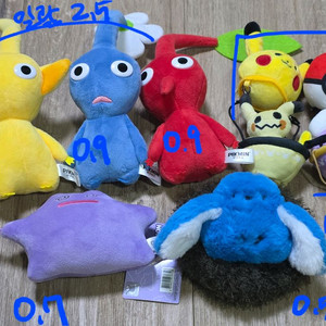 피크민, 포켓몬, 농담곰 등 여러 캐릭터 인형 이미지