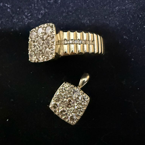 14k 꼬냑다이아 세트 이미지