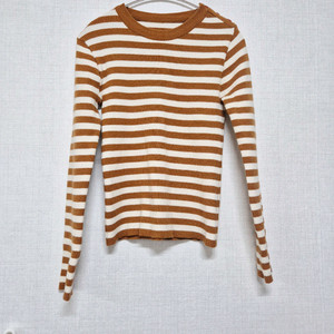 골지 스트라이프 긴팔 티셔츠 이미지