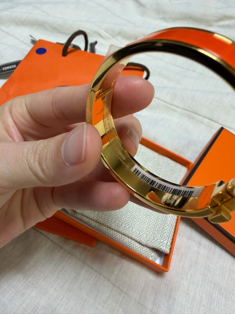 에르메스 클릭아슈 팔찌 / 오렌지, 금장 PM사이즈 이미지