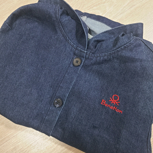 130 여아 베네통 키즈 데님 아우터 겸 원피스 이미지