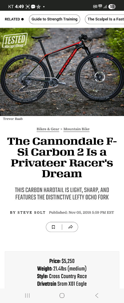 캐논데일 F-SI 카본2 mtb 판매합니다 ㅡ 이미지