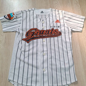 롯데자이언츠 아디다스 홈 스트라이프 노마킹 44사이즈 유니폼 이미지