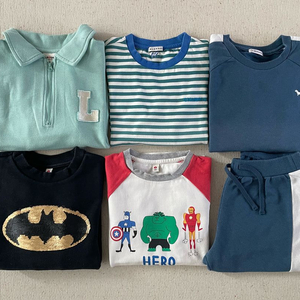 남아 블루독, 래핑차일드 봄가을 맨투맨, 긴팔티셔츠, 트레이닝 세트 130사이즈 총6벌 이미지