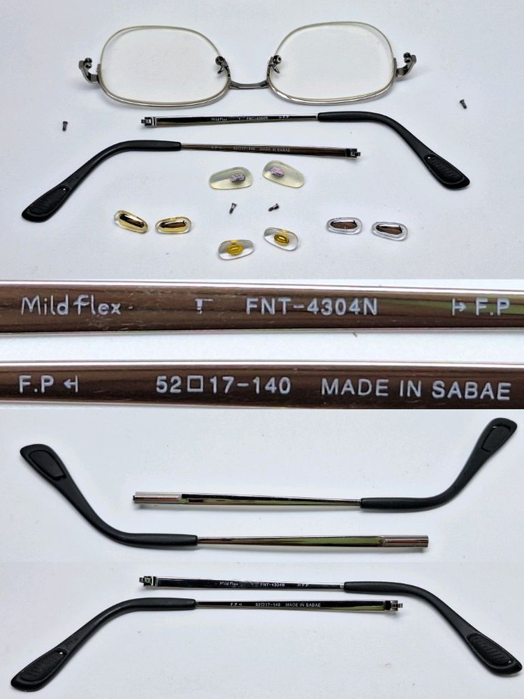 일본 사바에 하우스브랜드 Mild Flex FNT-4304N 티타늄 반무테 안경테 이온도금/일제 수입 y2k 빈티지 이미지