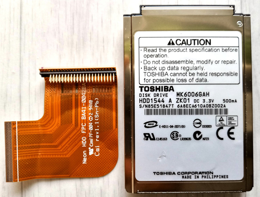 1.8" 60GB 하드디스크(도시바 노트북HDD) 이미지