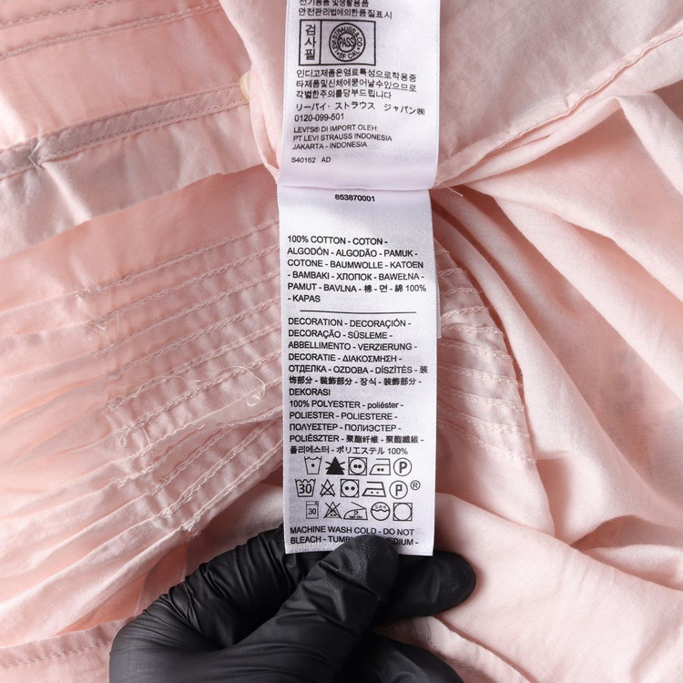 리바이스 핑크 레이스 민소매 셔츠 블라우스 이미지