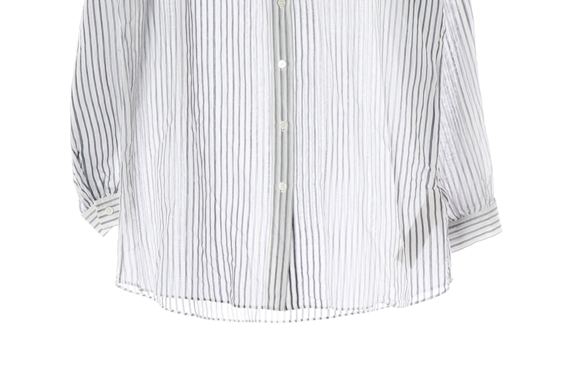 마시모두띠 코튼 실크 화이트 블루 스트라이프 셔츠 이미지