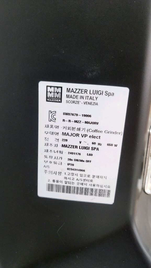 메조 메이저 V 일렉 전자동 커피 그라인더 2024년식 8월구매 듀얼쿨링팬장착 정전기방지 빠른분쇄 83M플랫버 이미지