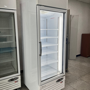 쇼케이스냉동고 간냉식 아이스크림 밀키트 보관 냉동쇼케이스 중고 화이트 유리도어 정육 고기 보관 이미지