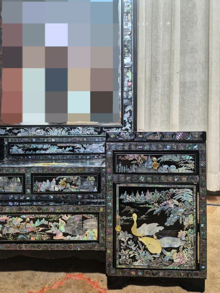 전통고가구 인테리어 자개화장대 이미지