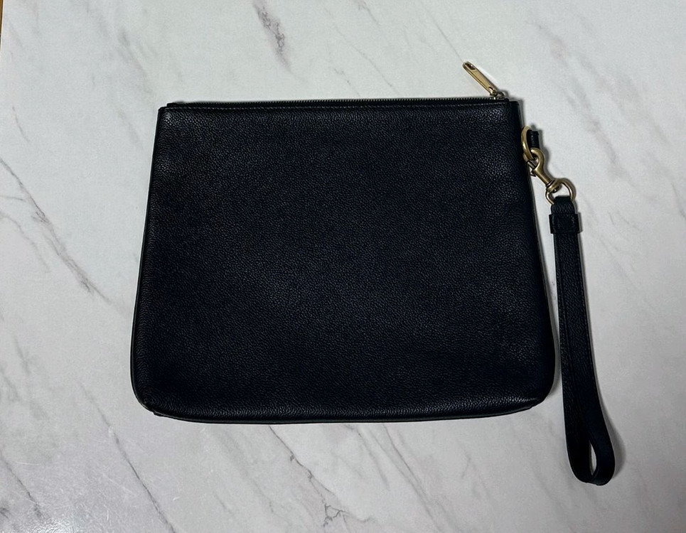 [A+/정품]구찌 빈티지 로고 가죽 클러치백 블랙 이미지