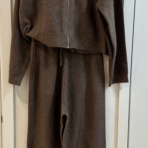 캐시미어 니트 후드집업 셋업 이미지