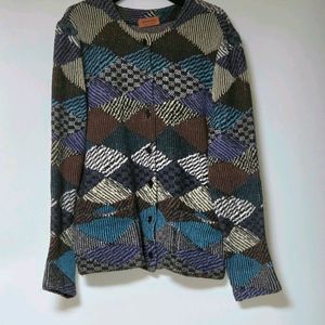 미쏘니 MISSONI 패치워크 프린트 니트 가디건 이미지