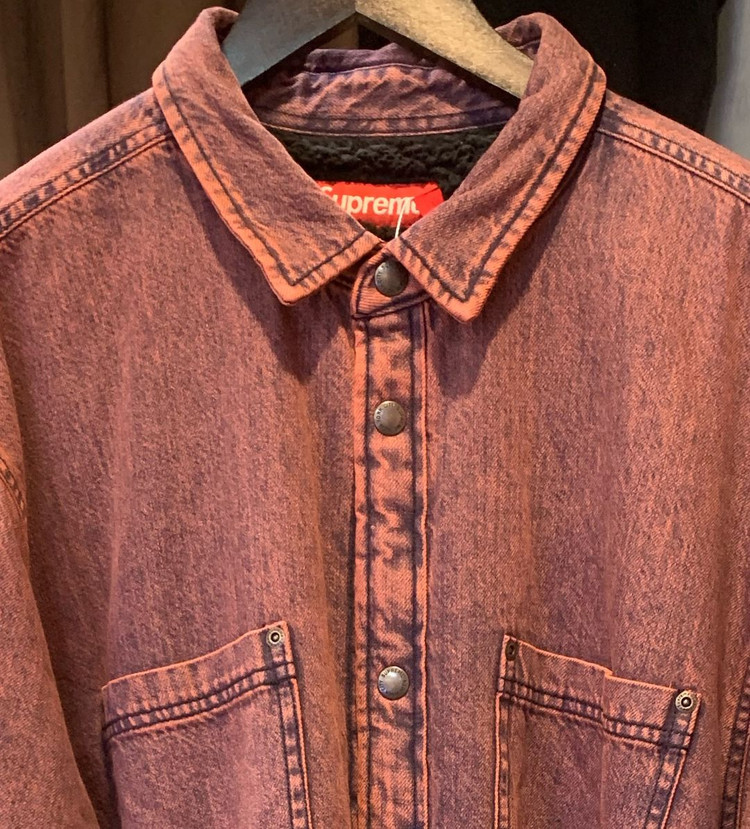 Supreme 버건디 데님 셔츠 이미지