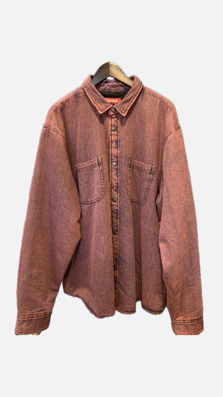 Supreme 버건디 데님 셔츠 이미지