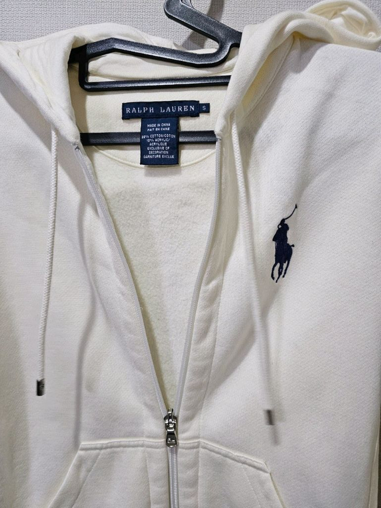 폴로 POLO 화이트 여자 빅포니 후드집업 90 / S 이미지