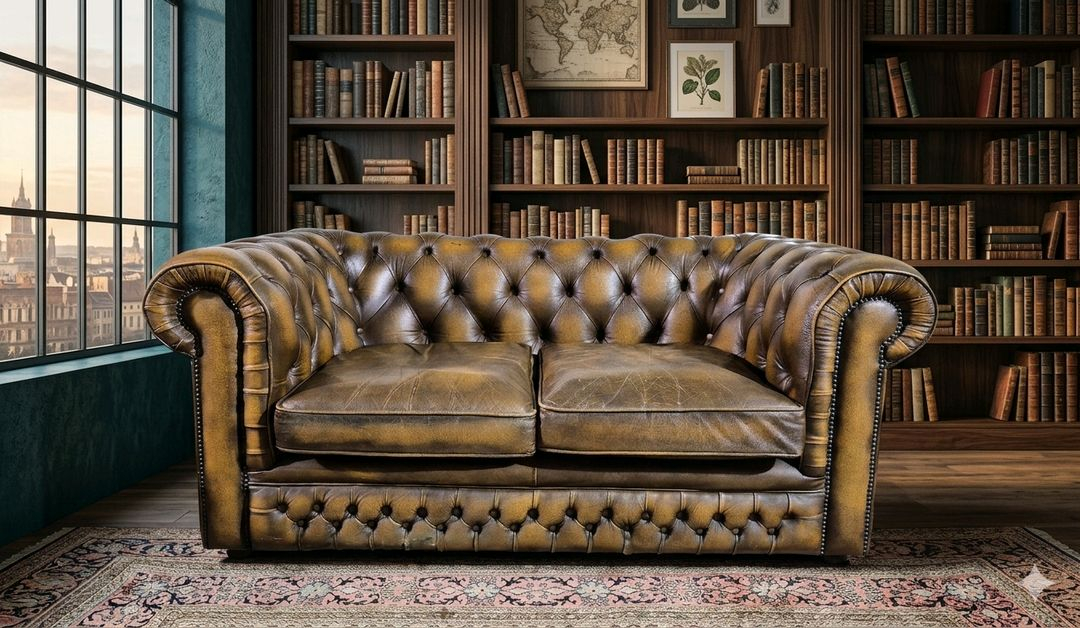 영국 체스터필드 전체 천연가죽 3인 소파쇼파 서울경기근거리 무료배송 이미지