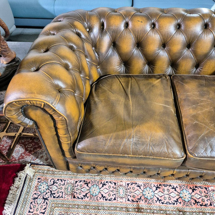 영국 체스터필드 전체 천연가죽 3인 소파쇼파 서울경기근거리 무료배송 이미지