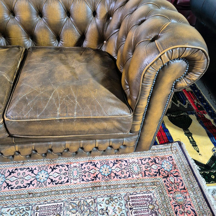 영국 체스터필드 전체 천연가죽 3인 소파쇼파 서울경기근거리 무료배송 이미지