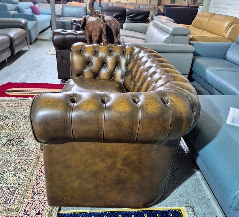 영국 체스터필드 전체 천연가죽 3인 소파쇼파 서울경기근거리 무료배송 이미지