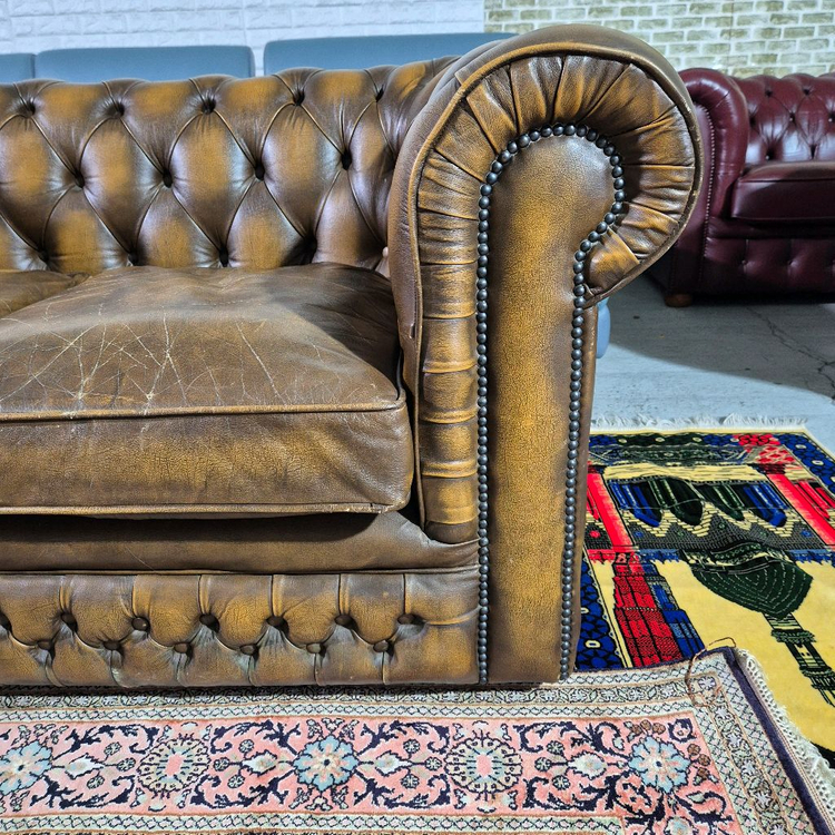 영국 체스터필드 전체 천연가죽 3인 소파쇼파 서울경기근거리 무료배송 이미지