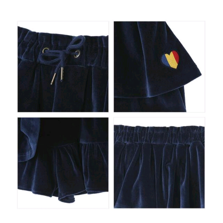 (L.110사이즈) 리미떼두두 Limitedoudou 밸벳 남색 치마바지 이미지