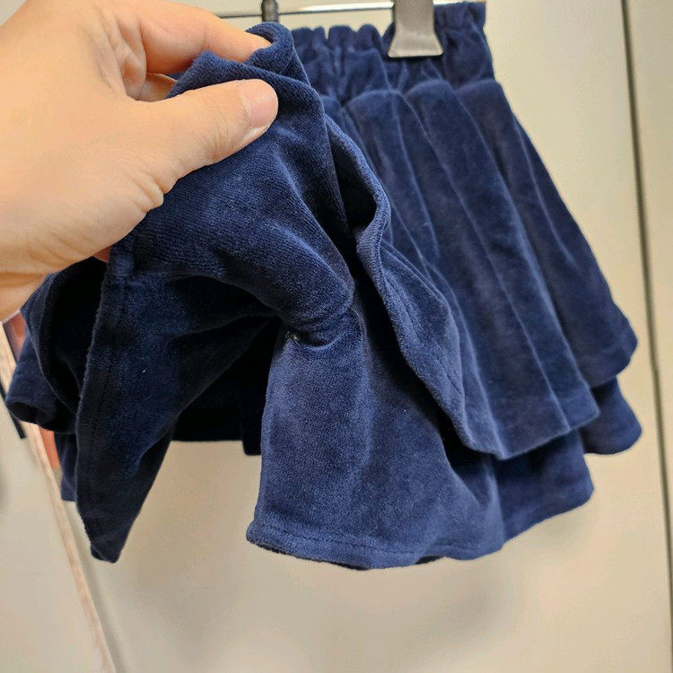 (L.110사이즈) 리미떼두두 Limitedoudou 밸벳 남색 치마바지 이미지