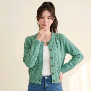 봄컬러 | JJ지고트 민트 니트 가디건 FREE | 55~66 화사핏 상태A 이미지
