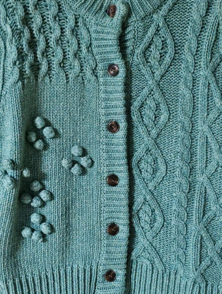 봄컬러 | JJ지고트 민트 니트 가디건 FREE | 55~66 화사핏 상태A 이미지