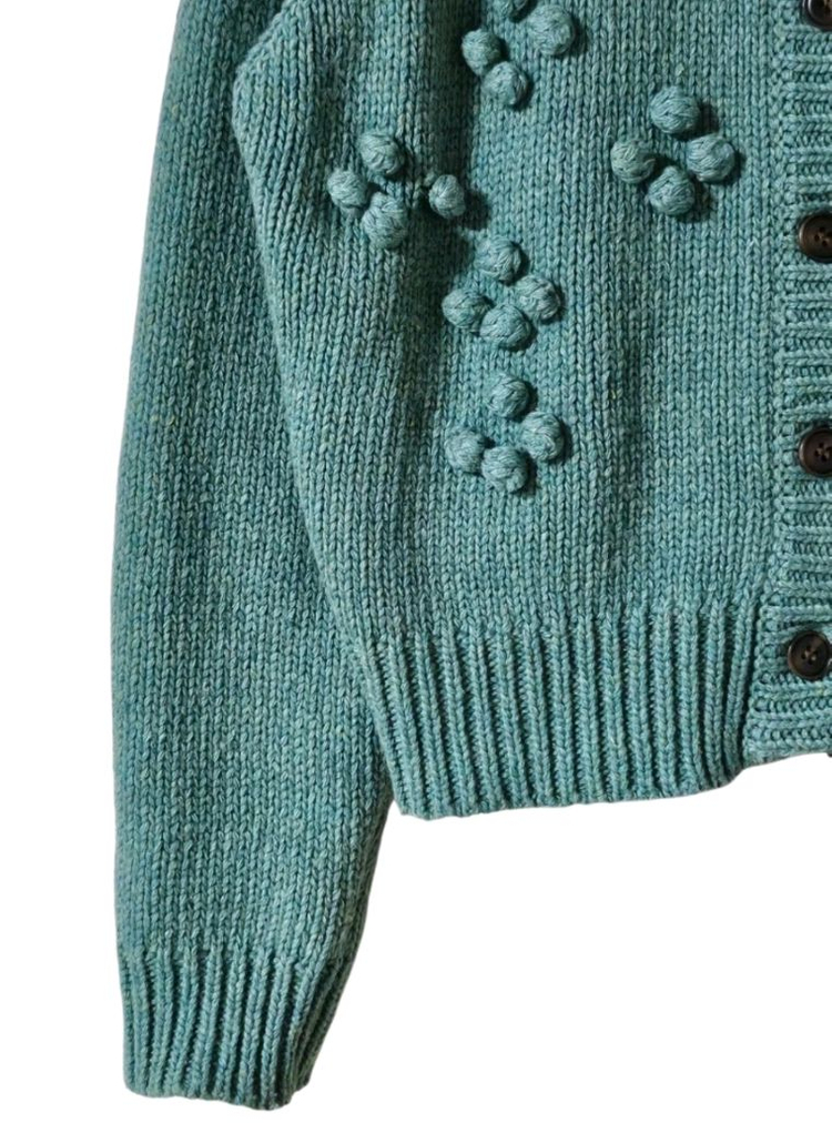 봄컬러 | JJ지고트 민트 니트 가디건 FREE | 55~66 화사핏 상태A 이미지