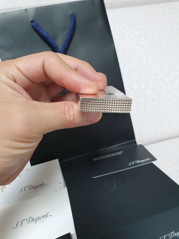 [새상품급] 듀퐁라이터 라인2 신형 ca16184 실버 쌍불 듀퐁 라이타 이미지
