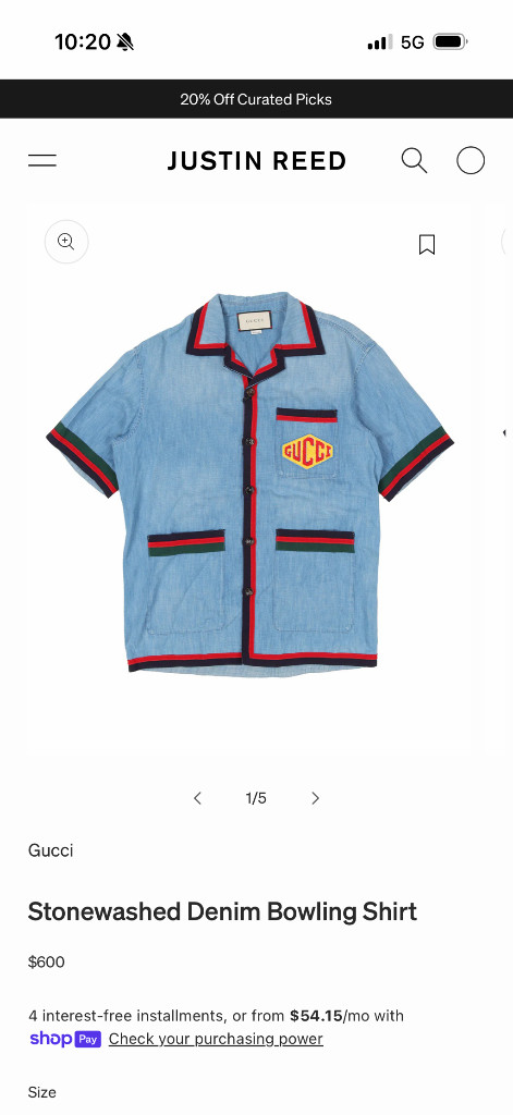 GUCCI 구찌 남성 카라 셔츠 남방 반팔 연예인 착용 100L 이미지