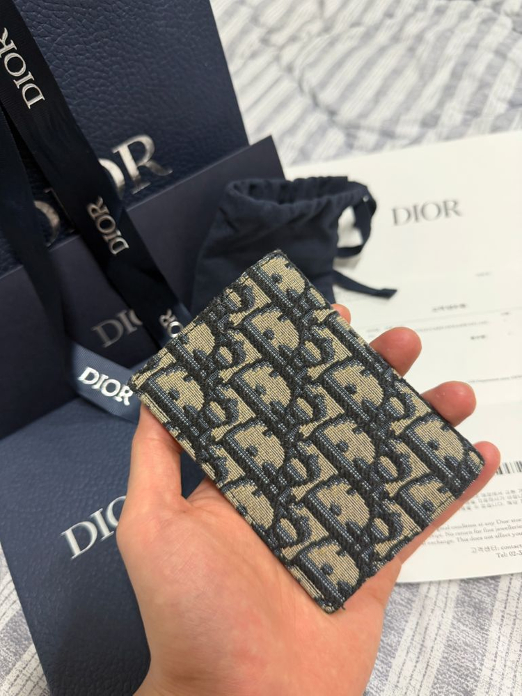 디올 오블리크 오거나이저 카드지갑 풀구성 상태 최상 이미지