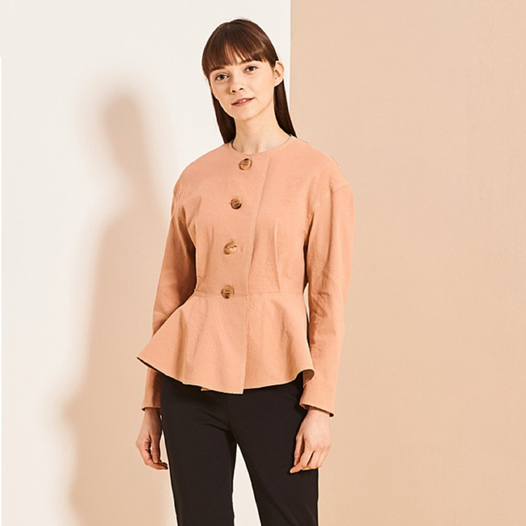 랑방컬렉션(LANVIN) 린넨 블렌드 페플럼자켓 55 이미지