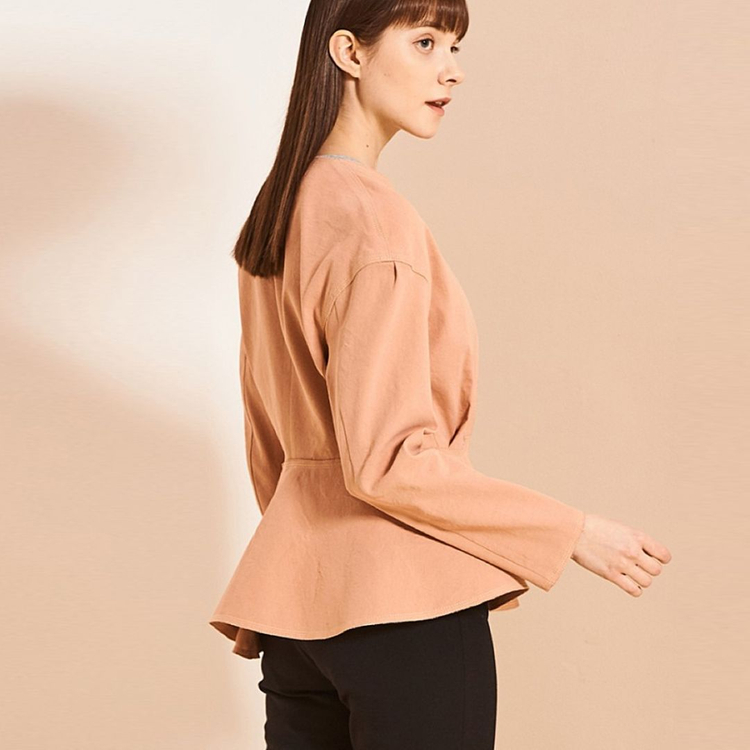 랑방컬렉션(LANVIN) 린넨 블렌드 페플럼자켓 55 이미지