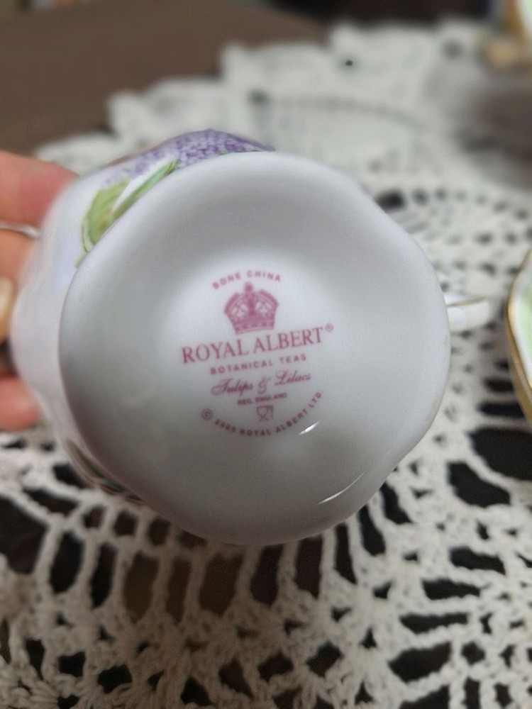 미사용))로얄알버트 보태니컬 티 튤립&라일락 2인조 &디저트접시 이미지