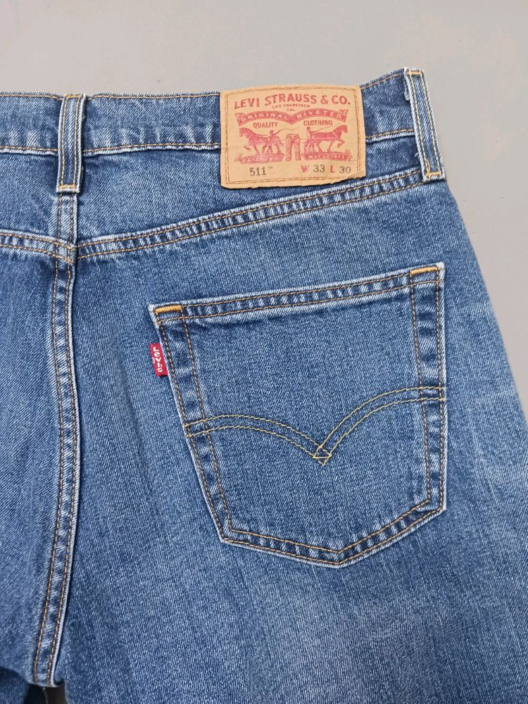 [33] 리바이스 511 중청 빈티지 워싱 슬림진 청바지 이미지