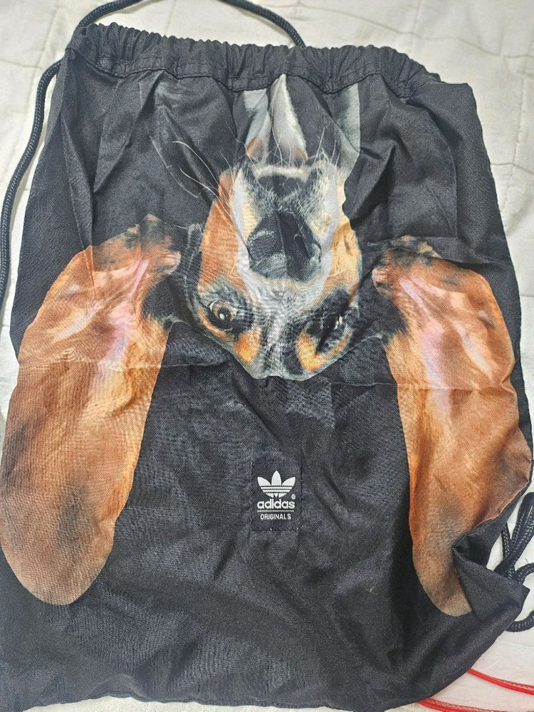 아디다스 강아지 프린트 드로스트링 백팩 이미지