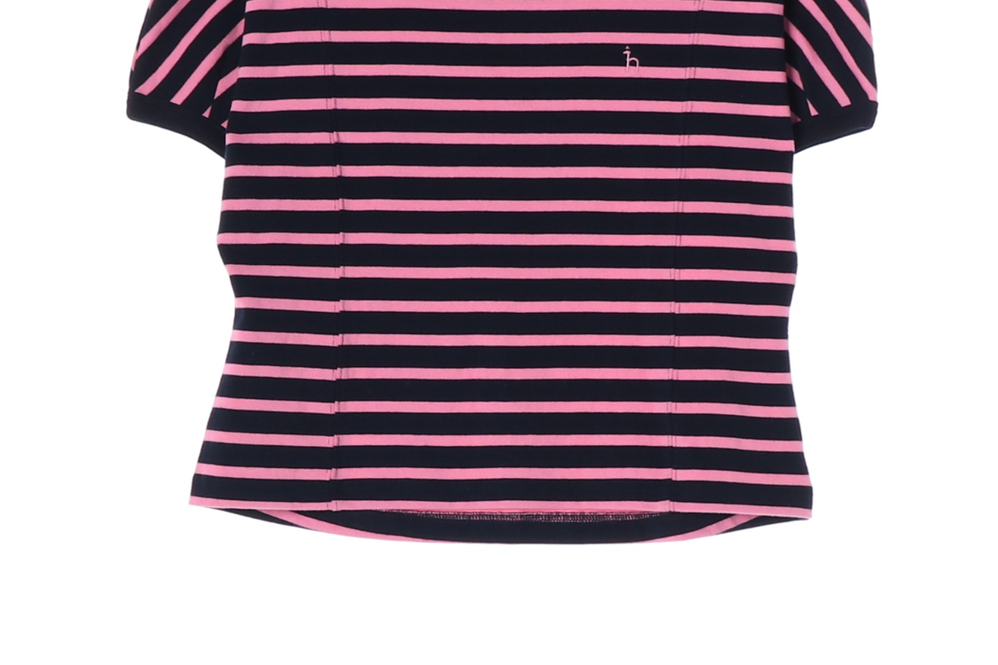 헤지스 23SS 스트라이프 반팔 티셔츠 핑크 네이비 이미지