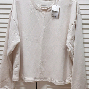 새제품/ 자주 아이보리색 크롭 티셔츠 M-L 이미지