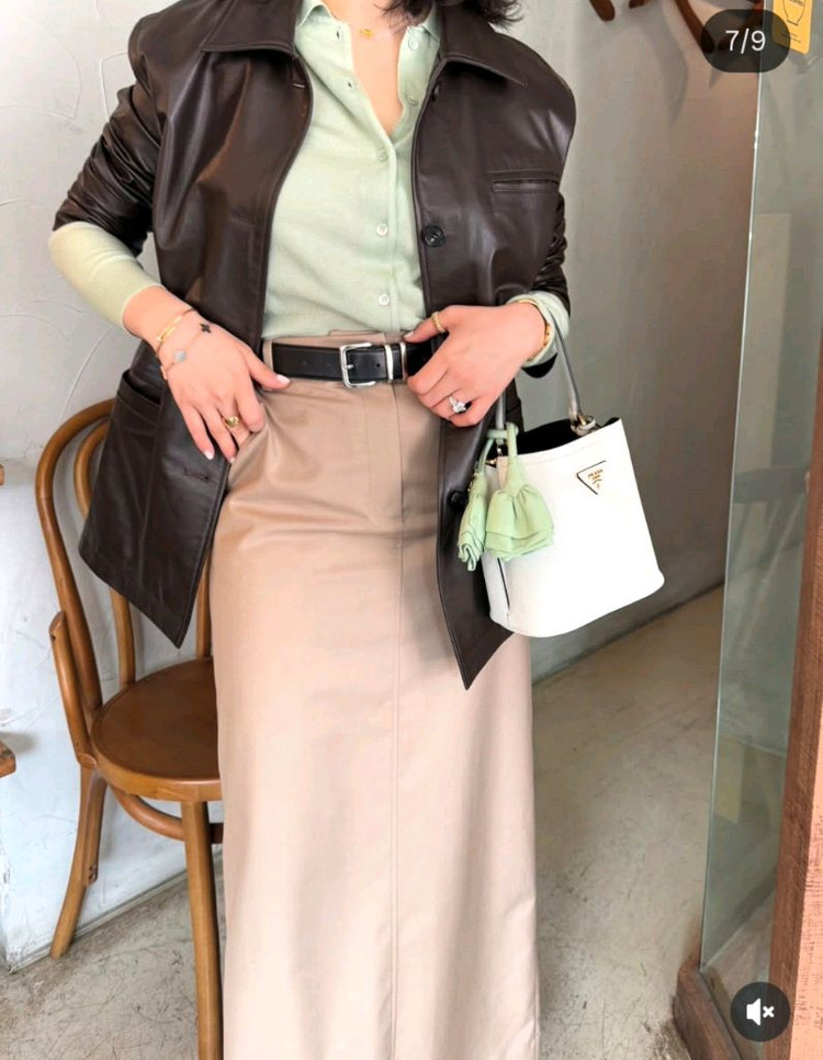 노미나떼 이태리 램스킨 가죽자켓 다크브라운 프리사이즈 이미지