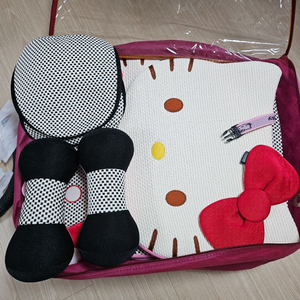 키티 차량용품 자동차 시트커버 헬로키티 매쉬 통기성 시트커버 #완전새거# 이미지