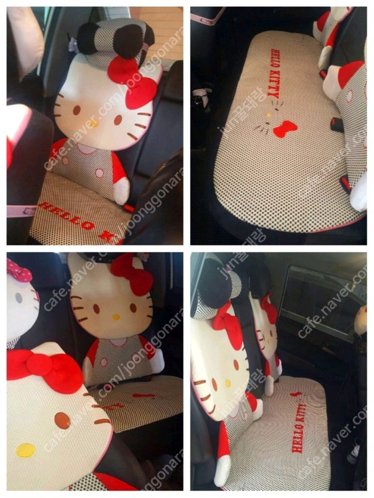 키티 차량용품 자동차 시트커버 헬로키티 매쉬 통기성 시트커버 #완전새거# 이미지
